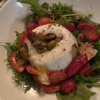 Spuntino - Burrata with fresh strawberries, pistachios, and honeycomb - Italian Near Me - Denver, Colorado Spuntino - Burrata with fresh strawberries, pistachios, and honeycomb - Italian Near Me - Denver, Colorado