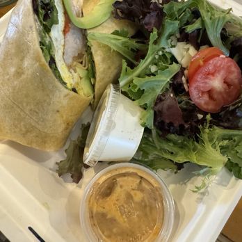 Blue Wind Gourmet - Cajun Catfish wrap with cheddar cheese and egg with side salad! - Sandwiches Near Me - Lexington Park, Maryland