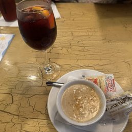 Sangria and Cup of She Crab Soup Sangria and Cup of She Crab Soup