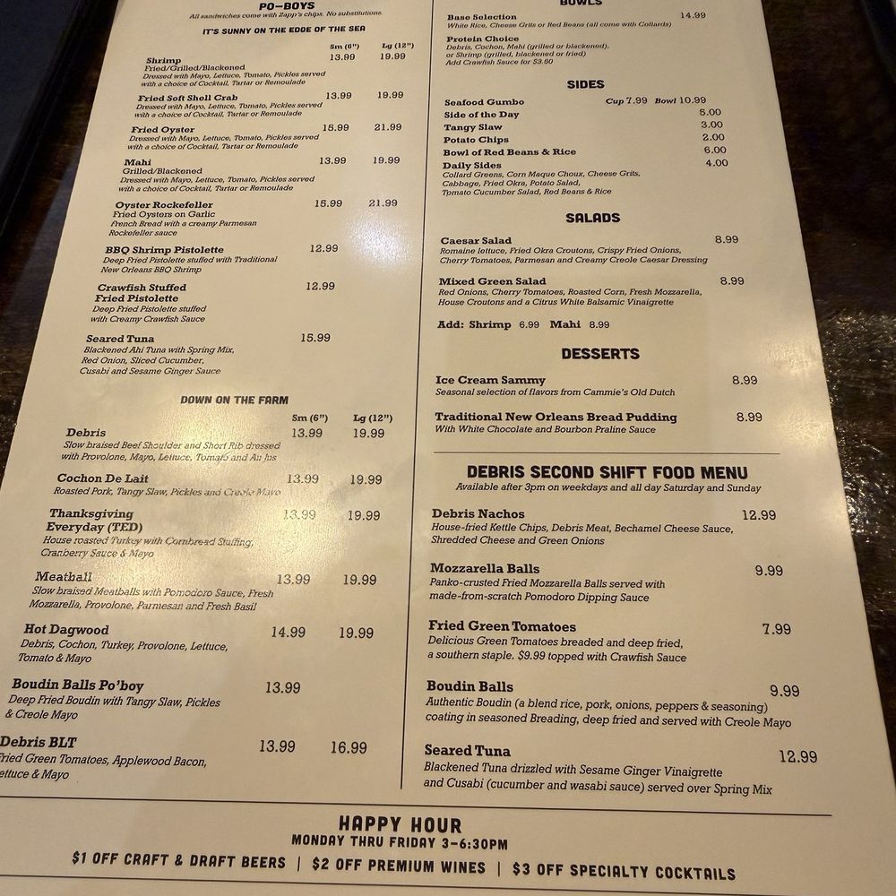 Debris Po Boys & Drinks - Menu - Sandwiches Near Me - Mobile, Alabama Debris Po Boys & Drinks - Menu - Sandwiches Near Me - Mobile, Alabama