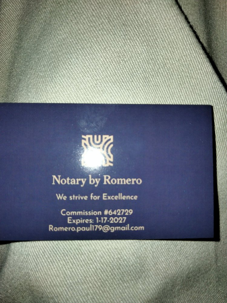 NOTARY BY ROMERO Updated July 2024 Request a Quote Phoenix