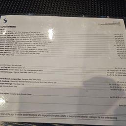 Beer menu