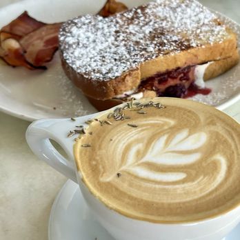 Polonza Bistro - Stuffed French Toast Lavender Latte - New American Near Me - Pensacola, Florida Polonza Bistro - Stuffed French Toast Lavender Latte - New American Near Me - Pensacola, Florida