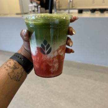 Milk Tea People - Strawberry matcha milk tea - Tea Rooms Near Me - Denver, Colorado