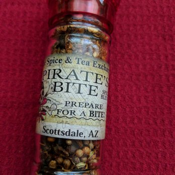 The Spice & Tea Exchange - Pirate's Bite spice blend - Prepare for a bite! A blend of sea salt, various peppers, cumin, coriander and fennel. - Herbs & Spices Near Me - Scottsdale, Arizona The Spice & Tea Exchange - Pirate's Bite spice blend - Prepare for a bite! A blend of sea salt, various peppers, cumin, coriander and fennel. - Herbs & Spices Near Me - Scottsdale, Arizona