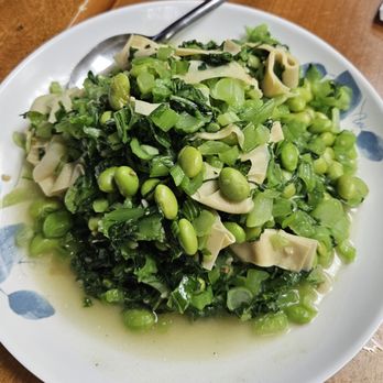 Cindy's Kitchen - Mustard Greens, Soy Beans and Tofu Skin - Taiwanese Near Me - Hacienda Heights, California Cindy's Kitchen - Mustard Greens, Soy Beans and Tofu Skin - Taiwanese Near Me - Hacienda Heights, California