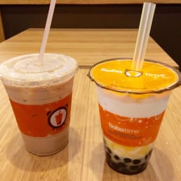 Frosty Milk with Caramel, Pudding and Boba