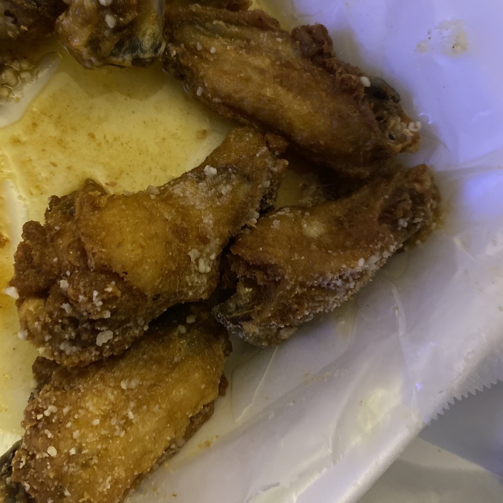 Garlic Parmesan Wings , almost finished Garlic Parmesan Wings , almost finished