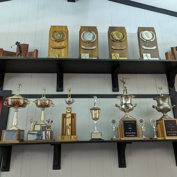 UGA Golf Course - Inside the public clubhouse. Dining room. UGA golf team trophies. - Golf Near Me - Athens, Georgia