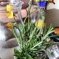 Firehouse Rotisserie - Fresh flowers on the table and a water pitcher all to ourselves