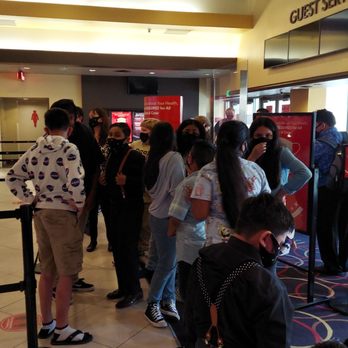 AMC Fullerton 20 - Long line in bar area  for my guests to order hot food since the took away the dine in experience. - Cinema Near Me - Fullerton, California