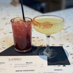 Loro Asian Smokehouse & Bar - Blackberry Thai Margarita (NA) and Mexican Martini
