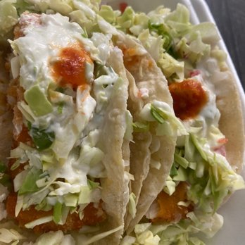 El Mar Mariscos Estilo Ensenada - a plate of tacos - Food Trucks Near Me - Los Angeles, California El Mar Mariscos Estilo Ensenada - a plate of tacos - Food Trucks Near Me - Los Angeles, California