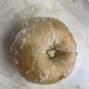 Bodo's Bagels - A salt bagel with herb cream cheese - Bagels Near Me - Charlottesville, Virginia Bodo's Bagels - A salt bagel with herb cream cheese - Bagels Near Me - Charlottesville, Virginia