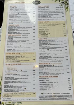 Menu photo 1 Brio Italian Grille Rancho Cucamonga, CA Menu photo 1 Brio Italian Grille Rancho Cucamonga, CA