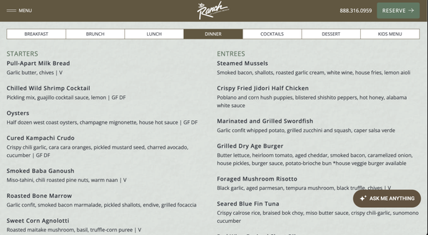 Menu photo 5 The Ranch at Laguna Beach Laguna Beach, CA Menu photo 5 The Ranch at Laguna Beach Laguna Beach, CA