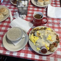 Teril's Mess  The original with a biscuit & cream gravy on top