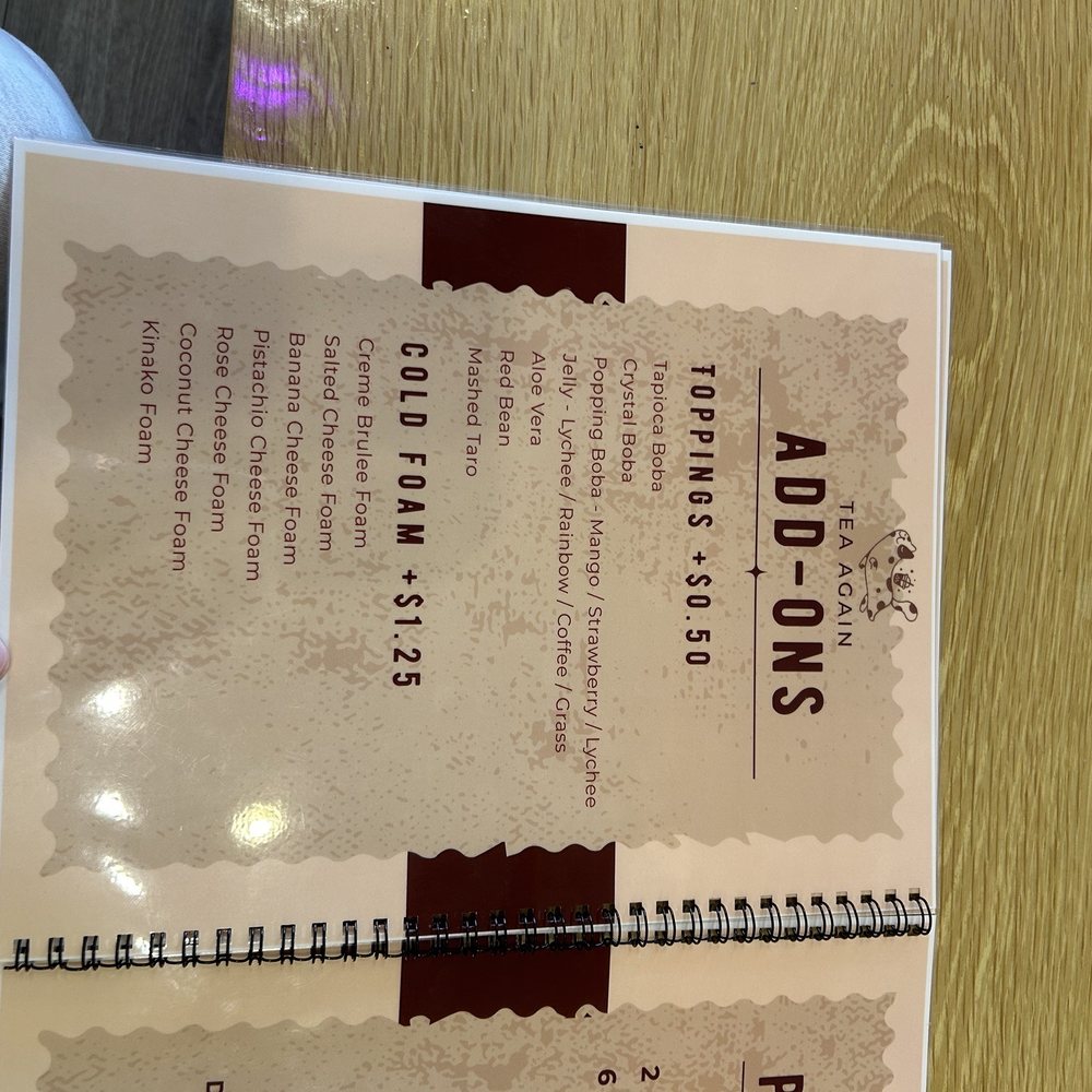 Tea Again - Menu - Bubble Tea Near Me - Elk Grove, California Tea Again - Menu - Bubble Tea Near Me - Elk Grove, California