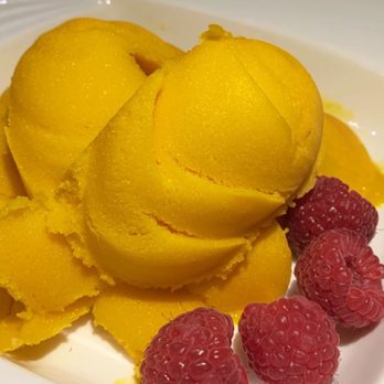 Windsor Asian Bistro - Mango Sorbet with fresh raspberries (they had run out of the usual sorbet but the server went out of his way to figure something out!) - Chinese Near Me - Windsor, Connecticut Windsor Asian Bistro - Mango Sorbet with fresh raspberries (they had run out of the usual sorbet but the server went out of his way to figure something out!) - Chinese Near Me - Windsor, Connecticut