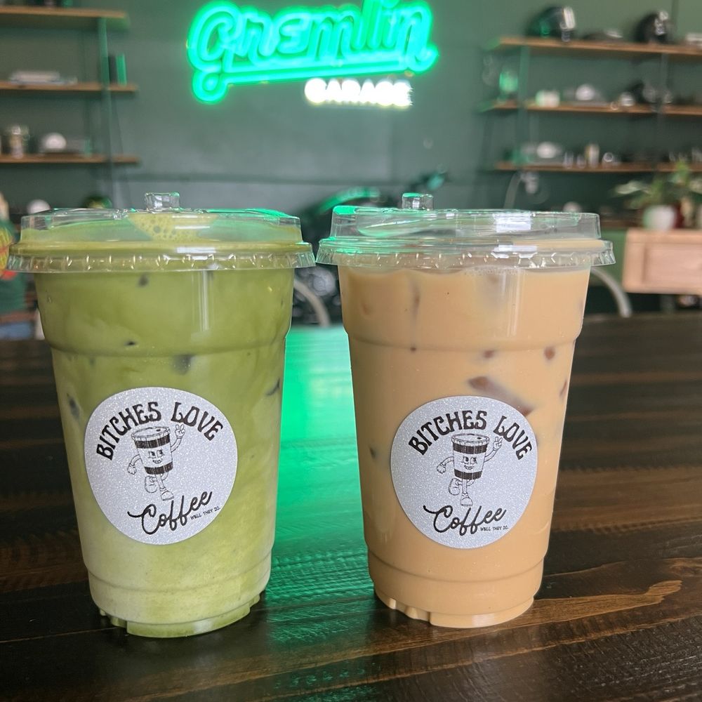 Gremlin Garage - matcha and vanilla latte - Coffee & Tea Near Me - Costa Mesa, California Gremlin Garage - matcha and vanilla latte - Coffee & Tea Near Me - Costa Mesa, California