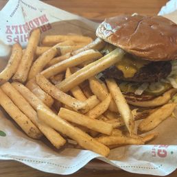 Cheesburger and fries Cheesburger and fries