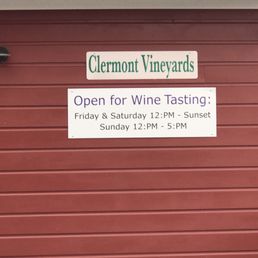 Clermont Vineyards hours! Clermont Vineyards hours!
