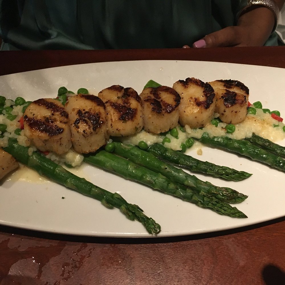 Seasons 52 - Scallops Asparagus  Mini Risotto - New American Near Me - Houston, Texas