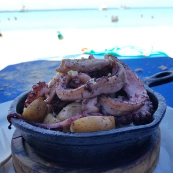 Mayan Beach Club - Octopus with garlic - Seafood Near Me - Isla Mujeres, ROO Mayan Beach Club - Octopus with garlic - Seafood Near Me - Isla Mujeres, ROO