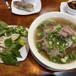 Pho special and Korean bbq pork summer rolls. Pho special and Korean bbq pork summer rolls.