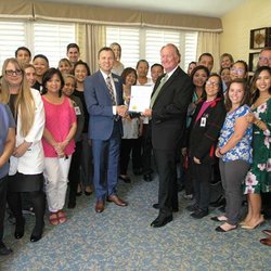 Beachside Nursing Center - Mayor Posey presented Nathan Beck and his staff with a Commendation for being a 5-Star Nursing Recipient!