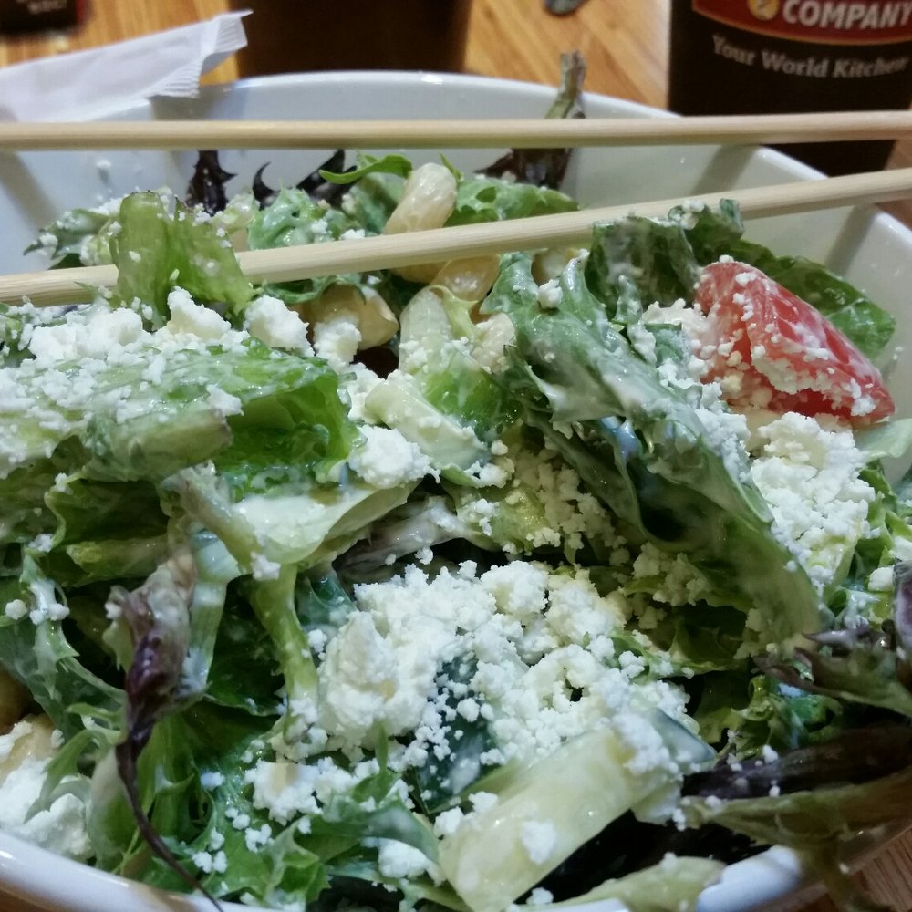 Small Mediterranean salad w chicken, hold the chicken. Small Mediterranean salad w chicken, hold the chicken.