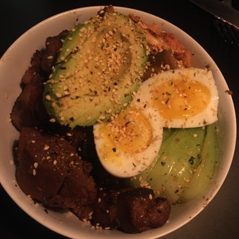 Either/Or - Pork belly rice bowl + avocado - Coffee & Tea Near Me - Portland, Oregon Either/Or - Pork belly rice bowl + avocado - Coffee & Tea Near Me - Portland, Oregon