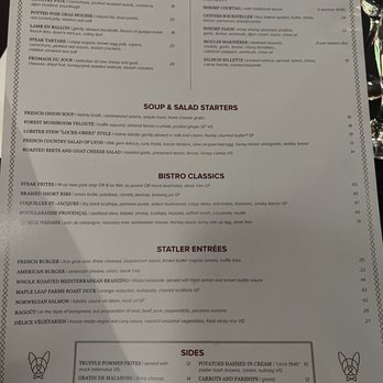 The Statler - Menu of starters, soup, salad and entrees - French Near Me - Detroit, Michigan