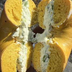 Seaford Bagels - Egg bagel with scallion cream cheese