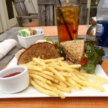 Gallery Cafe - Killer club sandwich with garlic fries and iced tea - Cafes Near Me - Pebble Beach, California