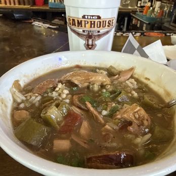 The Camphouse - baby duck's chicken and sausage gumbo with okra - Cocktail Bars Near Me - Starkville, Mississippi The Camphouse - baby duck's chicken and sausage gumbo with okra - Cocktail Bars Near Me - Starkville, Mississippi