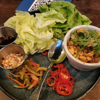 Social - Lettuce cups with chicken - great - New American Near Me - Costa Mesa, California