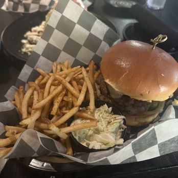 Red Ryder - Ryder burger with Cajun fries - Cocktail Bars Near Me - Plymouth, Michigan