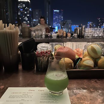 Cara Cara - cucumber gimlet at the bar - New American Near Me - Los Angeles, California