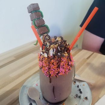 Black Rock Dessert - Trash Fence milkshake with chocolate ice cream. - Desserts Near Me - Reno, Nevada Black Rock Dessert - Trash Fence milkshake with chocolate ice cream. - Desserts Near Me - Reno, Nevada