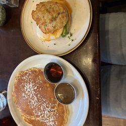 Pancakes breakfast sandwich