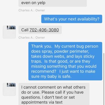 What's Bugging You Pest Control - Rude exchange with Charles, owner of What's bugging you - Pest Control Near Me - North Las Vegas, Nevada What's Bugging You Pest Control - Rude exchange with Charles, owner of What's bugging you - Pest Control Near Me - North Las Vegas, Nevada