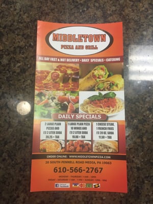 Menu photo 4 Middletown Pizza & Grill Media, PA