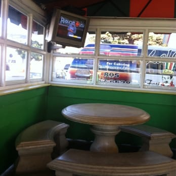Lalo's - Enclosed patio eating area with small but loud TT set...but the remote is nearby !! - Mexican Near Me - Ventura, California
