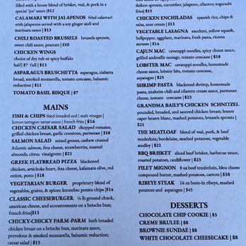 Baily's Old Town - Menu - New American Near Me - Temecula, California