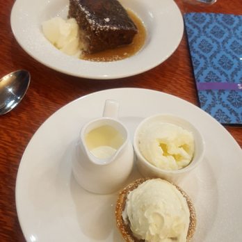 The Room Restaurant And Bar - Sticky toffee pudding & banoffee pie (the pie has bananas) with ice cream - Scottish Near Me - Inverness, ABE The Room Restaurant And Bar - Sticky toffee pudding & banoffee pie (the pie has bananas) with ice cream - Scottish Near Me - Inverness, ABE