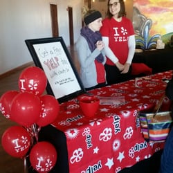 Indy Urban Flea - Jo & Sarah working those Yelp totes!