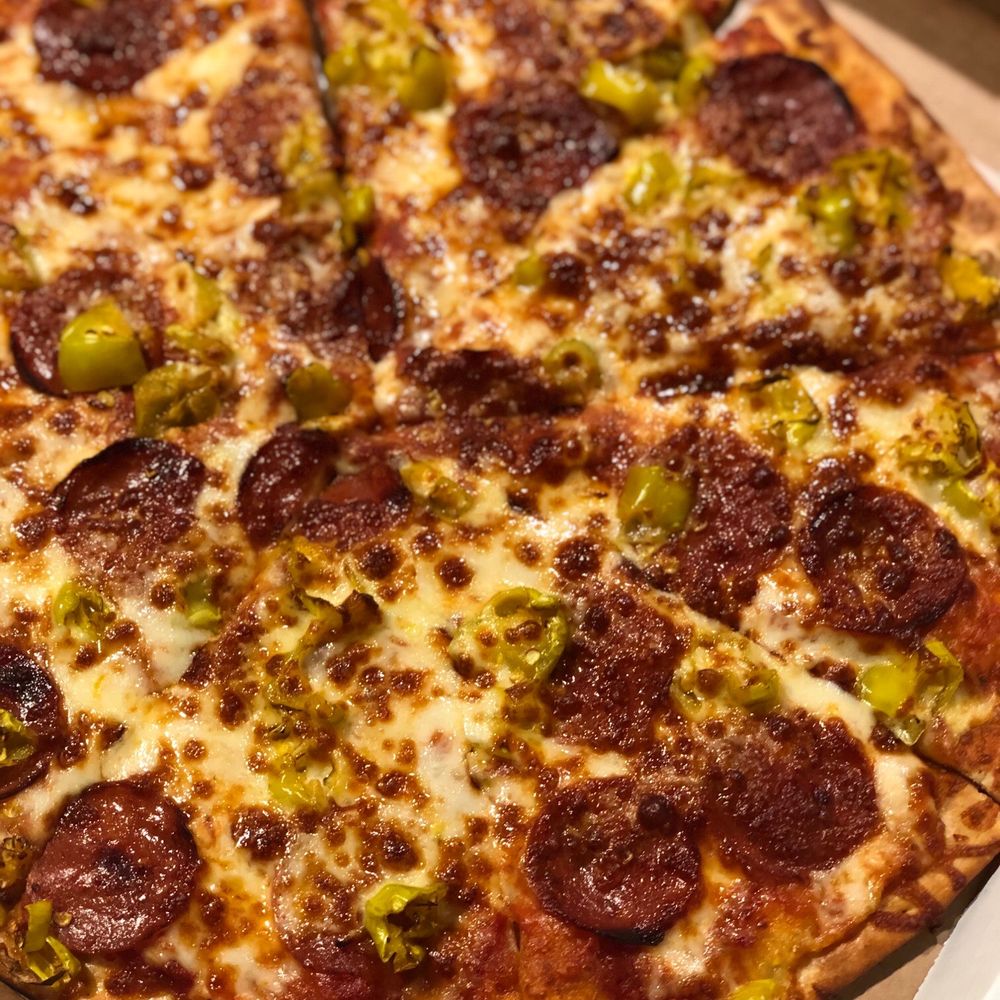 Capone's Pizza - 14 inch thin crust pepperoni & pepperoncini - Pizza Near Me - Anchorage, Alaska Capone's Pizza - 14 inch thin crust pepperoni & pepperoncini - Pizza Near Me - Anchorage, Alaska