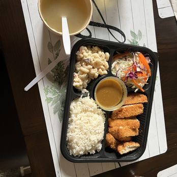 Secret Sauce - Miso soup, chicken katsu, salad, rice, macaroni salad(w apple and carrots) - Japanese Curry Near Me - Upland, California Secret Sauce - Miso soup, chicken katsu, salad, rice, macaroni salad(w apple and carrots) - Japanese Curry Near Me - Upland, California
