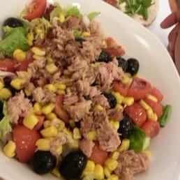 Tuna salad... Just added balsamic and olive oil Tuna salad... Just added balsamic and olive oil